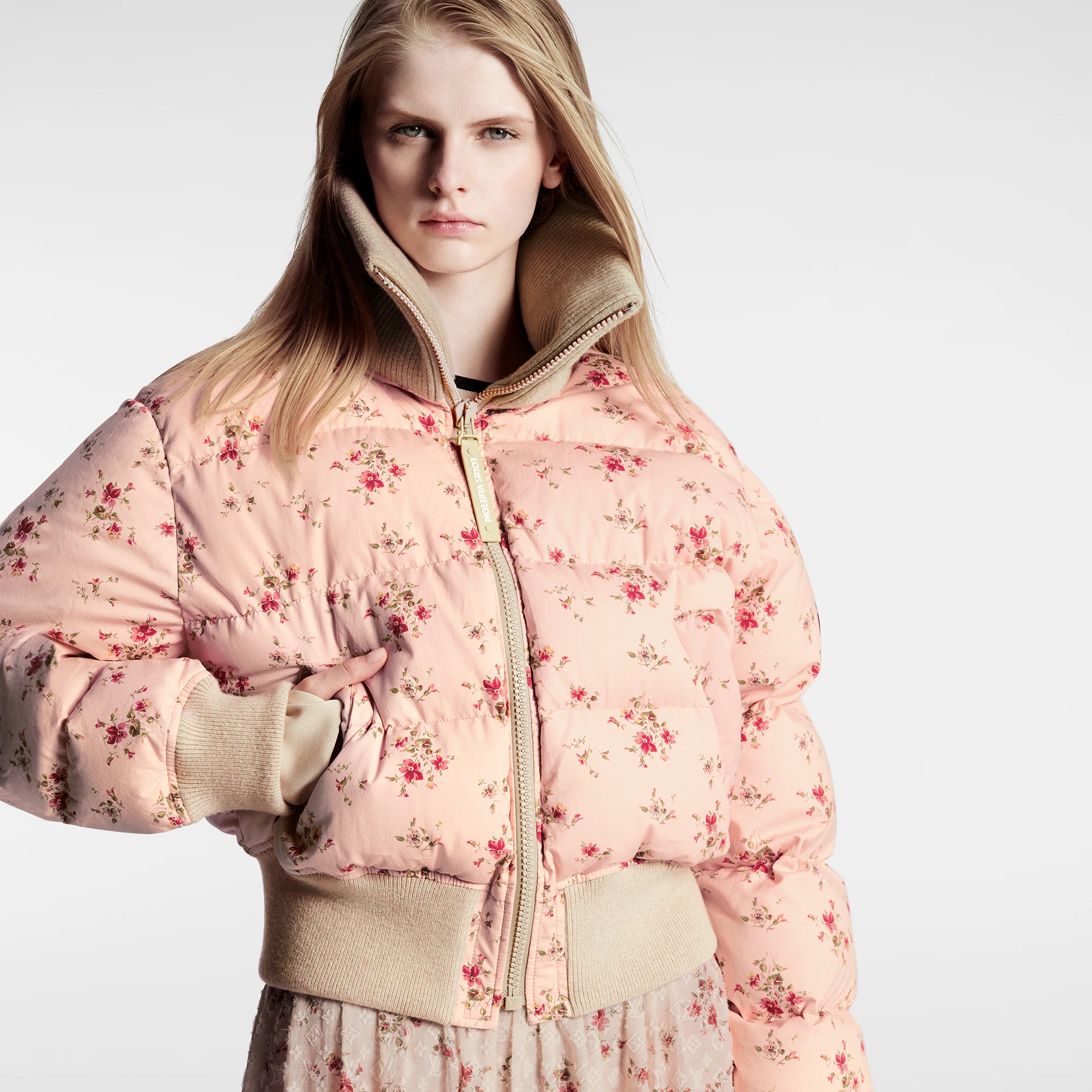 Louis vuitton pink puffer jacket hotsell