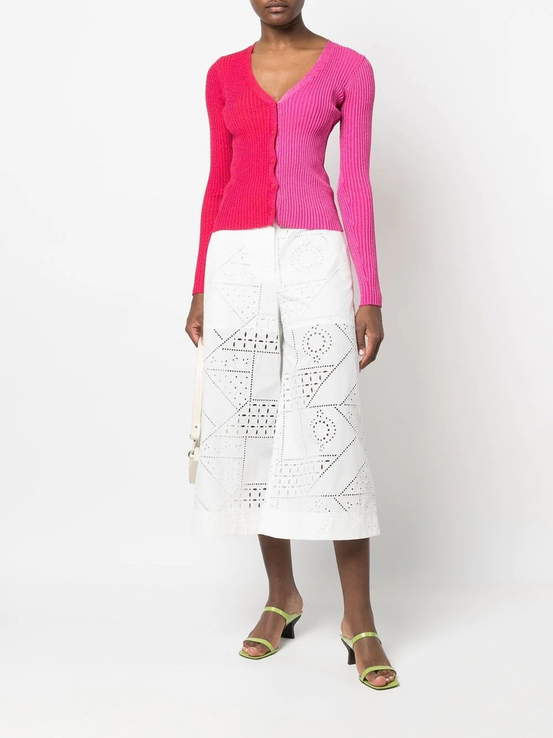 MSGM embroidered cotton-blend culottes outlook