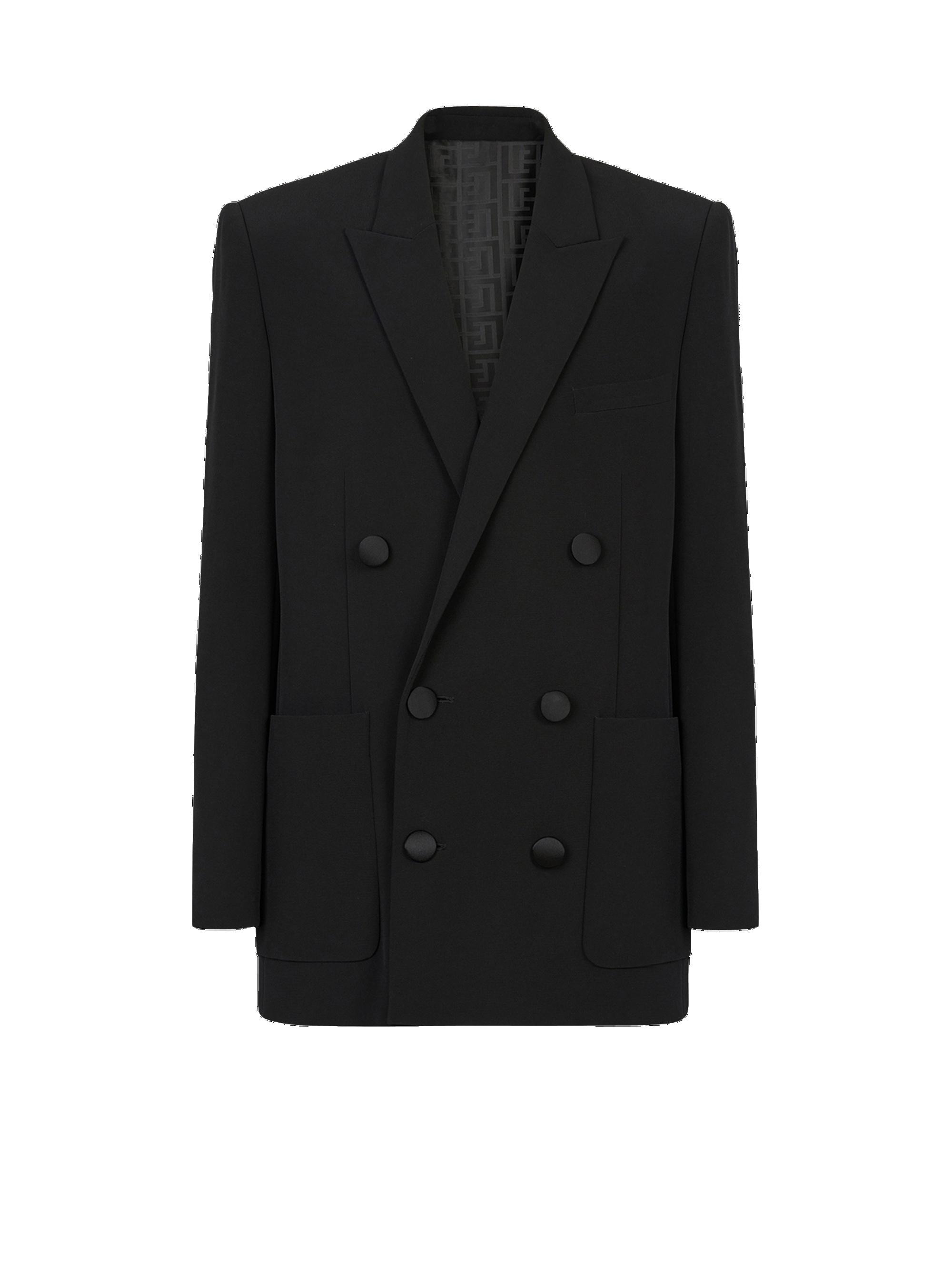 Eco-designed double-breasted crepe blazer - 1