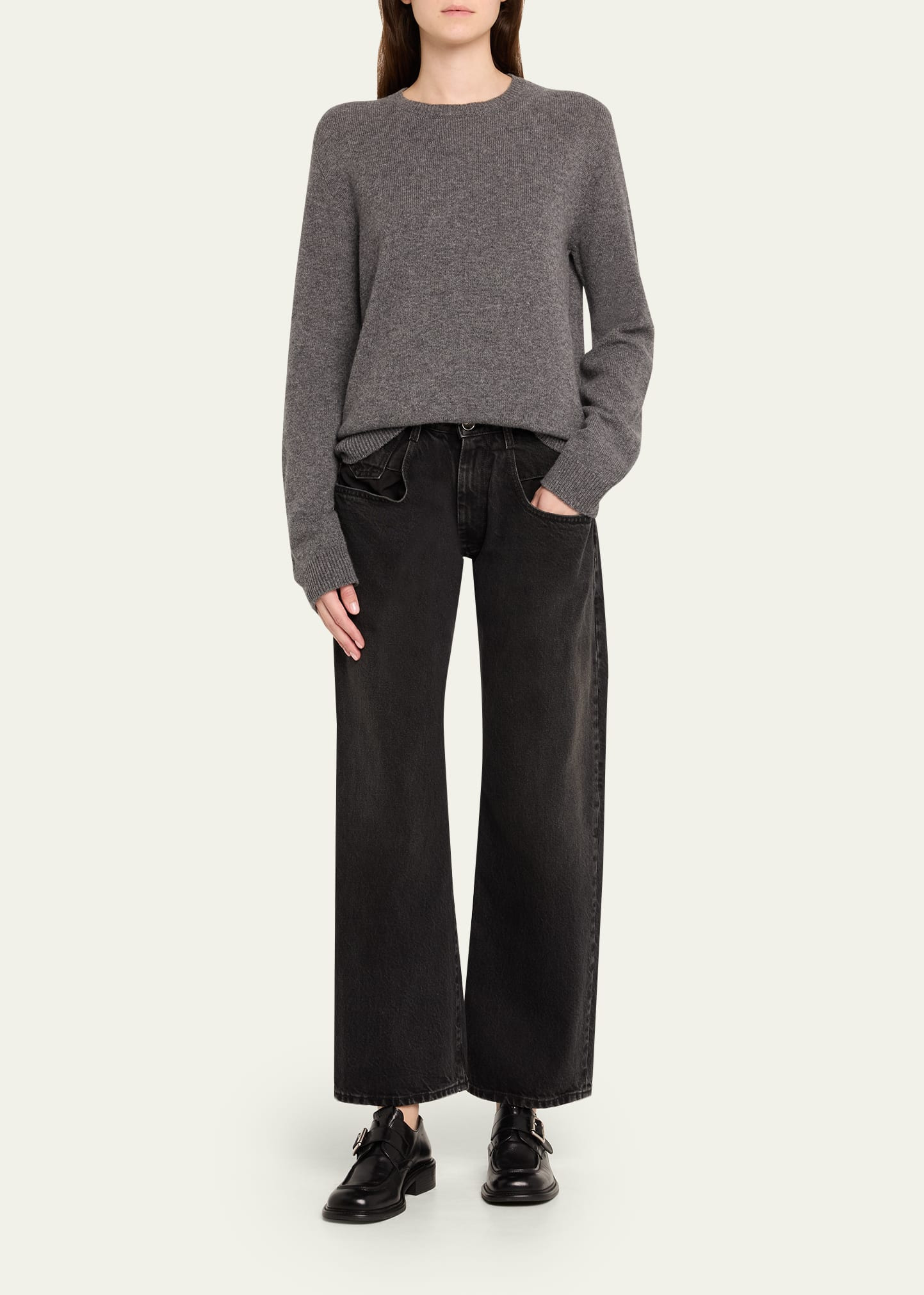 5-Pocket Straight-Leg Denim Ankle Pants - 2