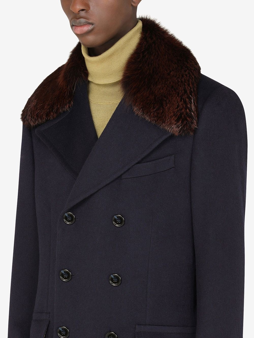 double-breasted cashmere coat - 4