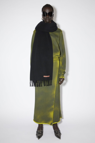 Acne Studios Fringe wool scarf - oversized - Black outlook