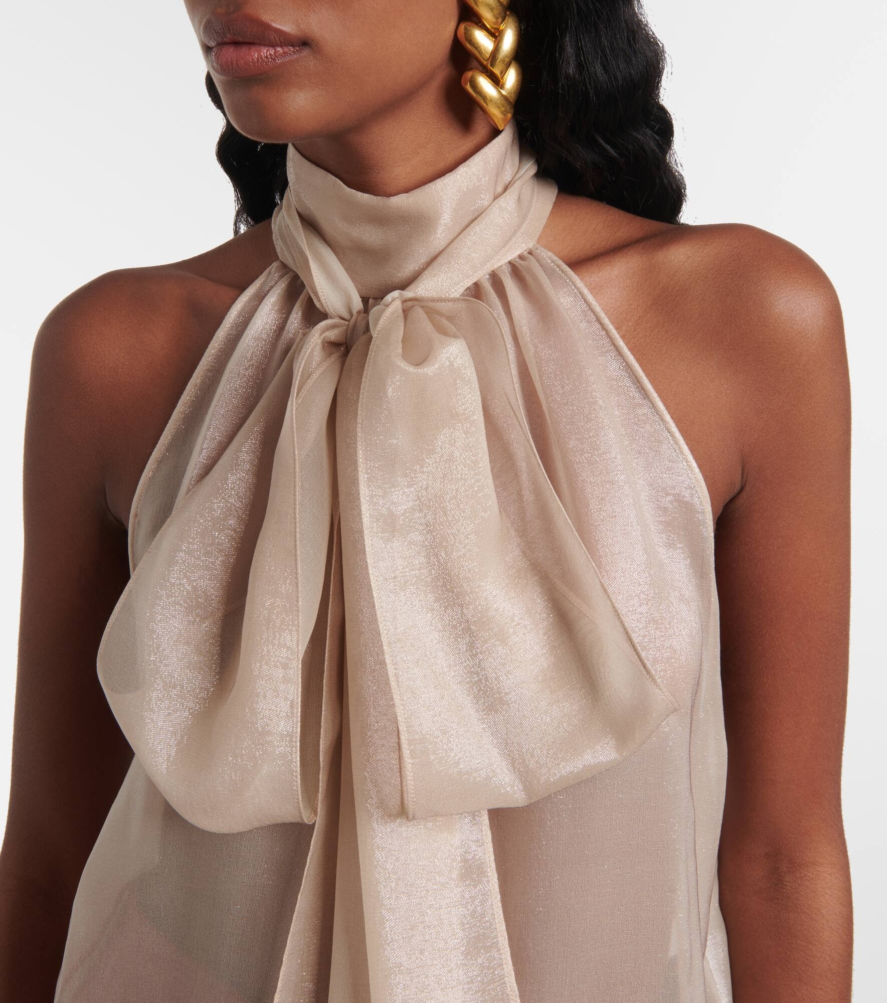 Tie-neck silk-blend blouse - 4