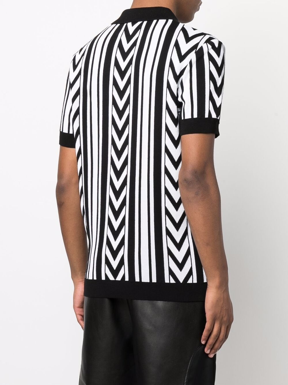 chevron stripe polo shirt - 4