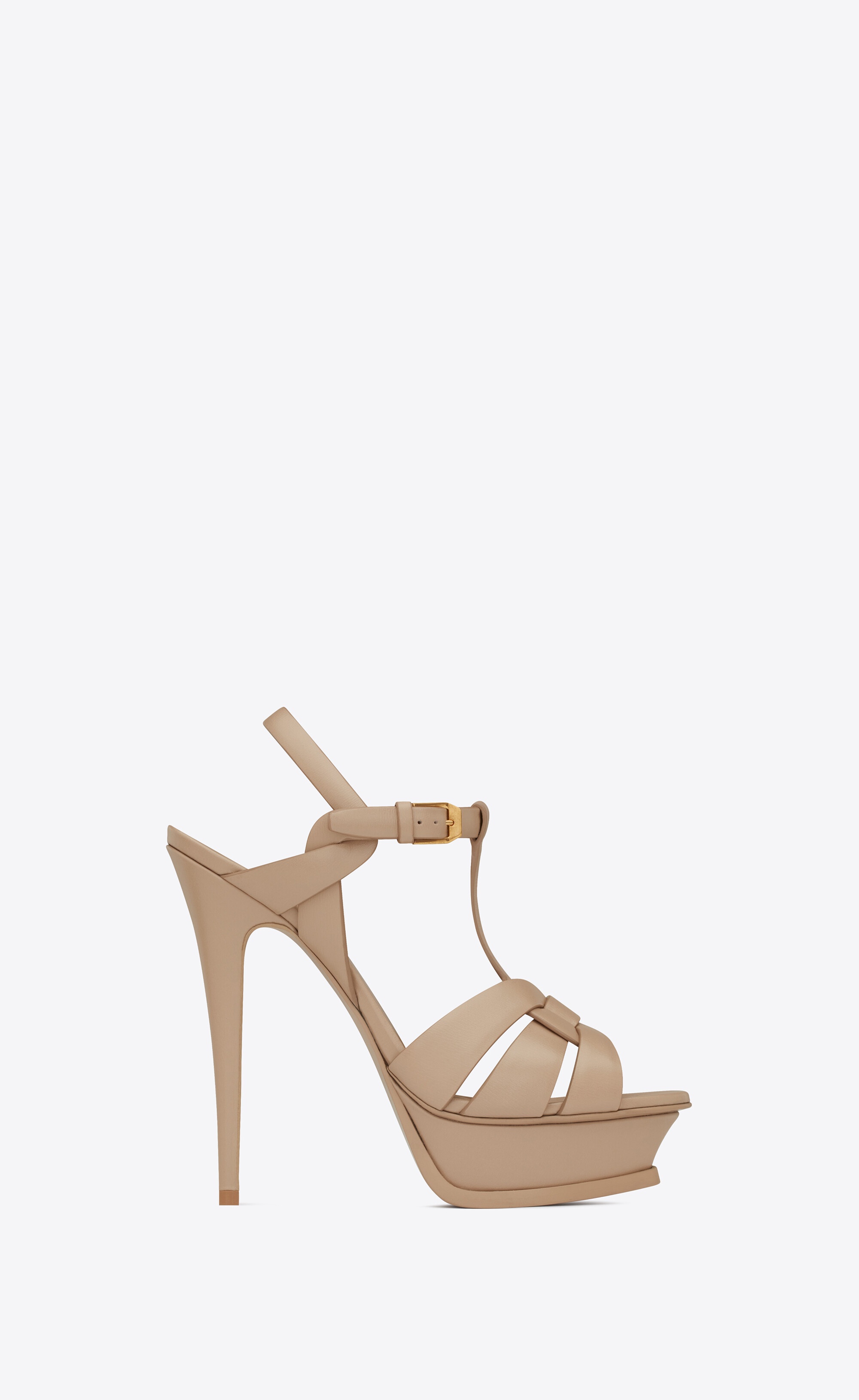 tribute platform sandals in smooth leather - 1