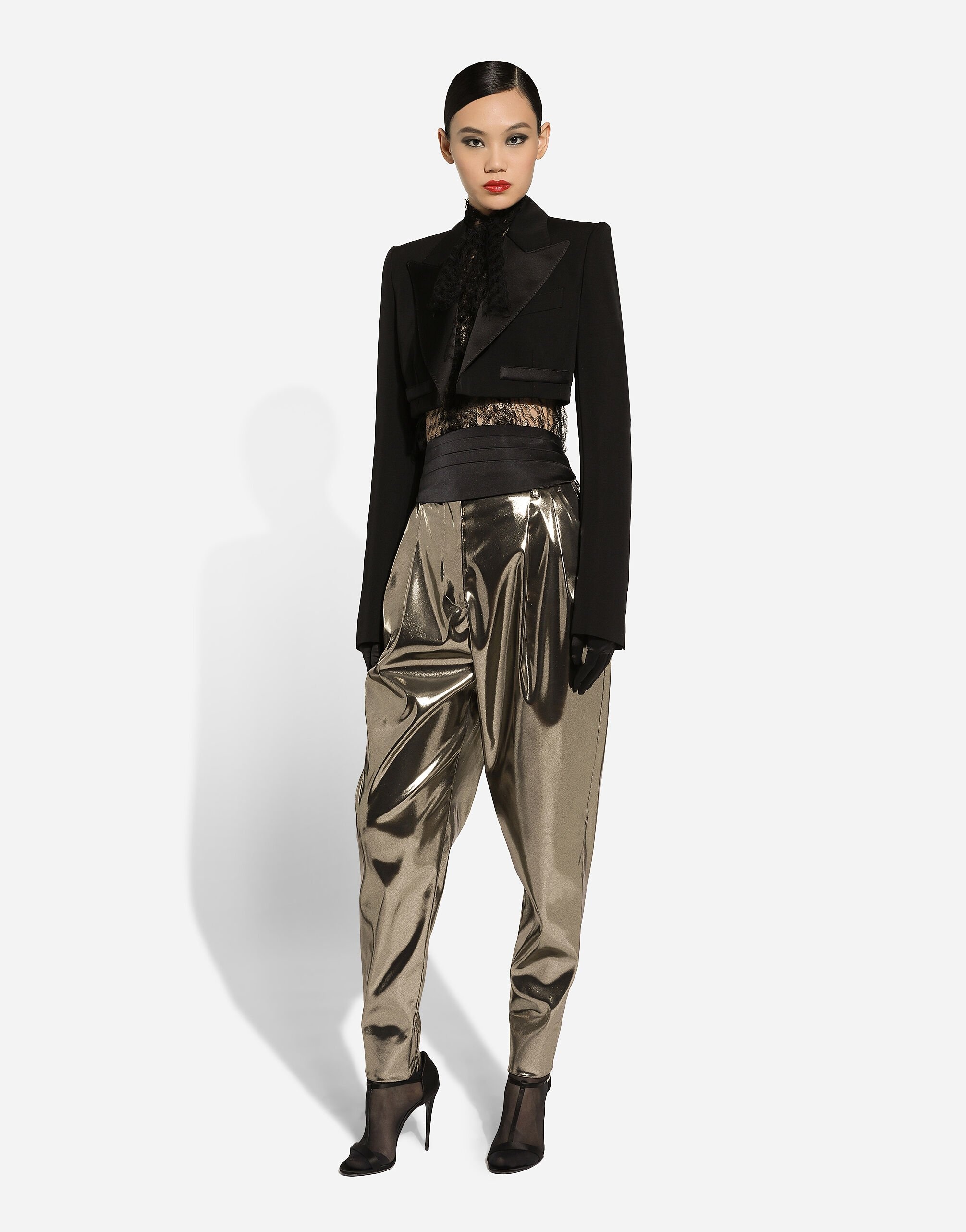 Foiled stretch satin pants - 9