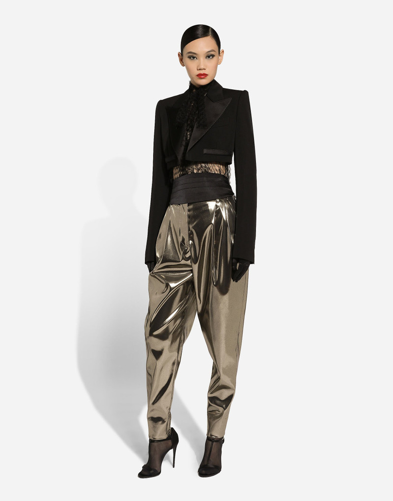 Foiled stretch satin pants 9