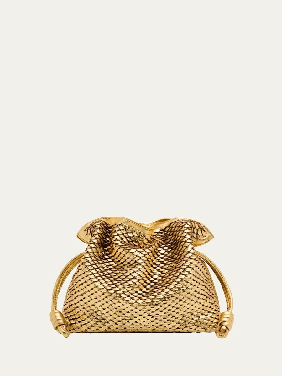 Flamenco Clutch Bag in Scales Metallic Leather - 1