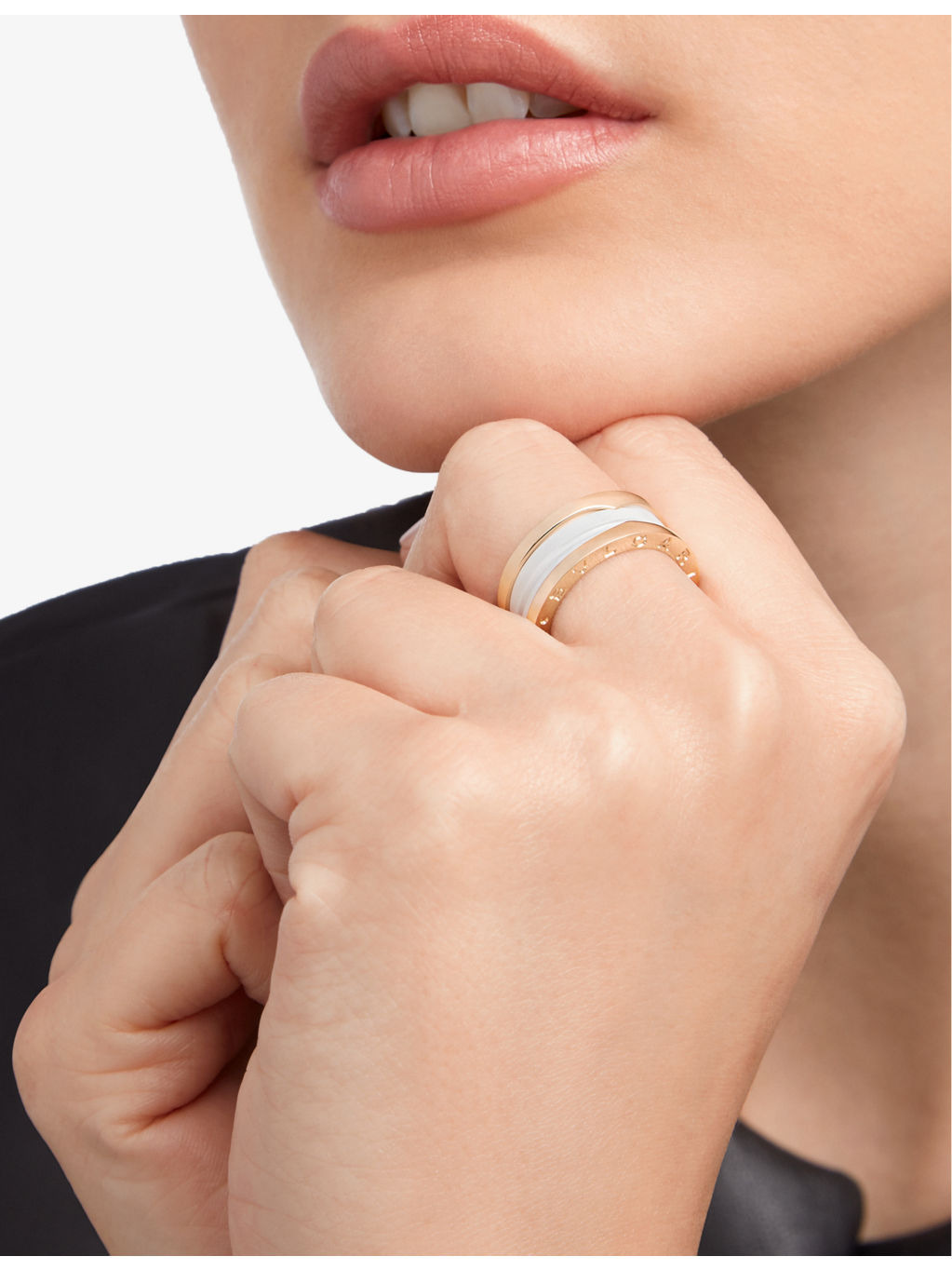 B.zero1 18ct rose-gold and ceramic ring - 2