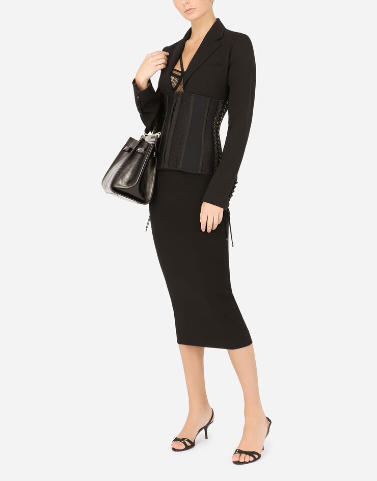 Woolen bustier jacket with lacing - 6