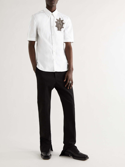 Alexander McQueen Button-Down Collar Embellished Organic Cotton-Poplin Shirt outlook