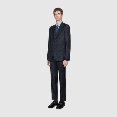 GUCCI Fitted bee check wool suit outlook