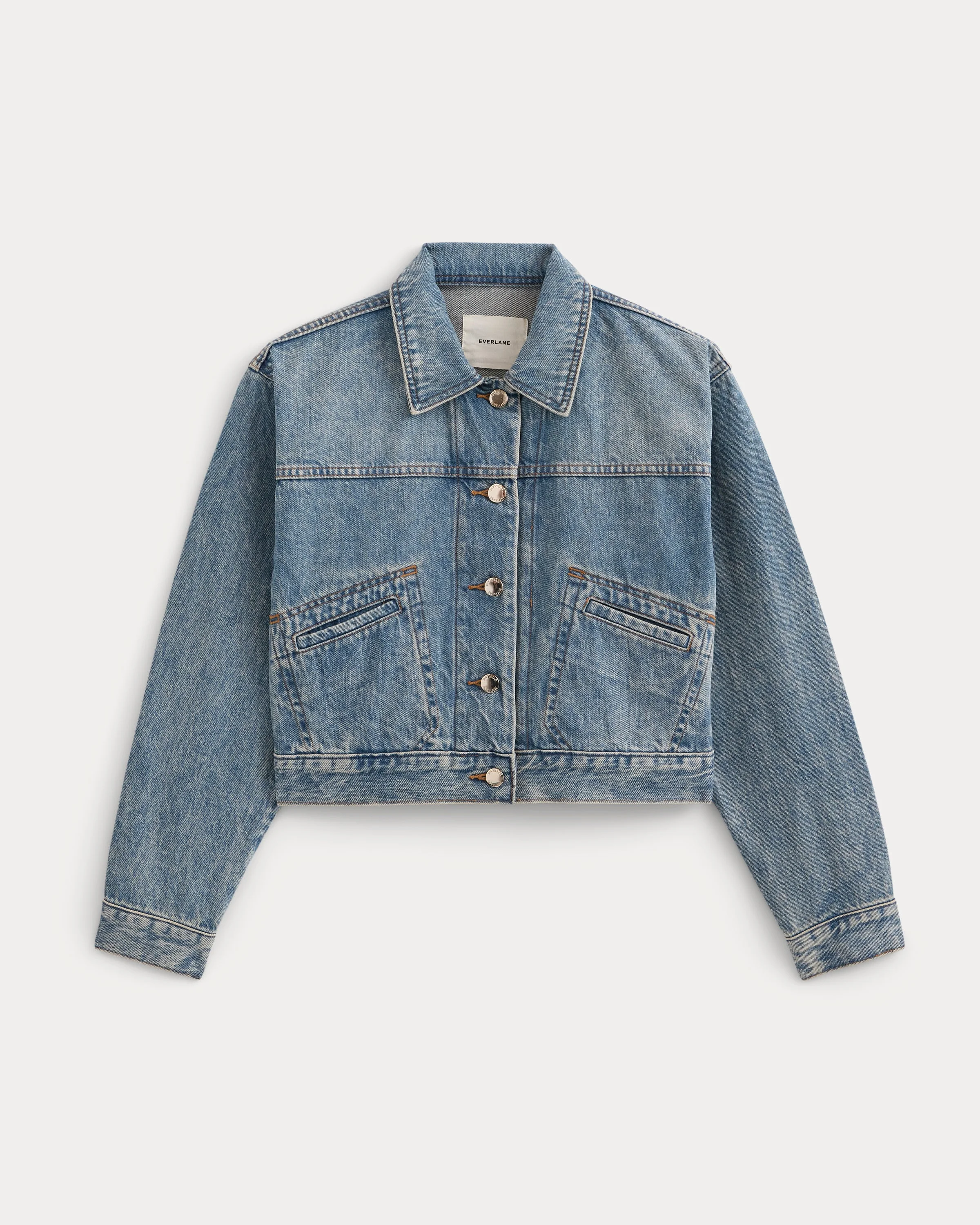CROPPED TRUCKER JACKET IN DENIM - 1