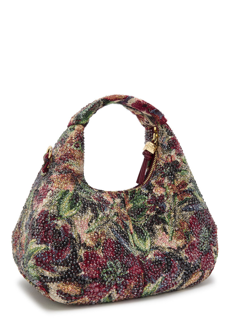 GANNI Ganni Embellished Tapestry-weave Hobo bag outlook