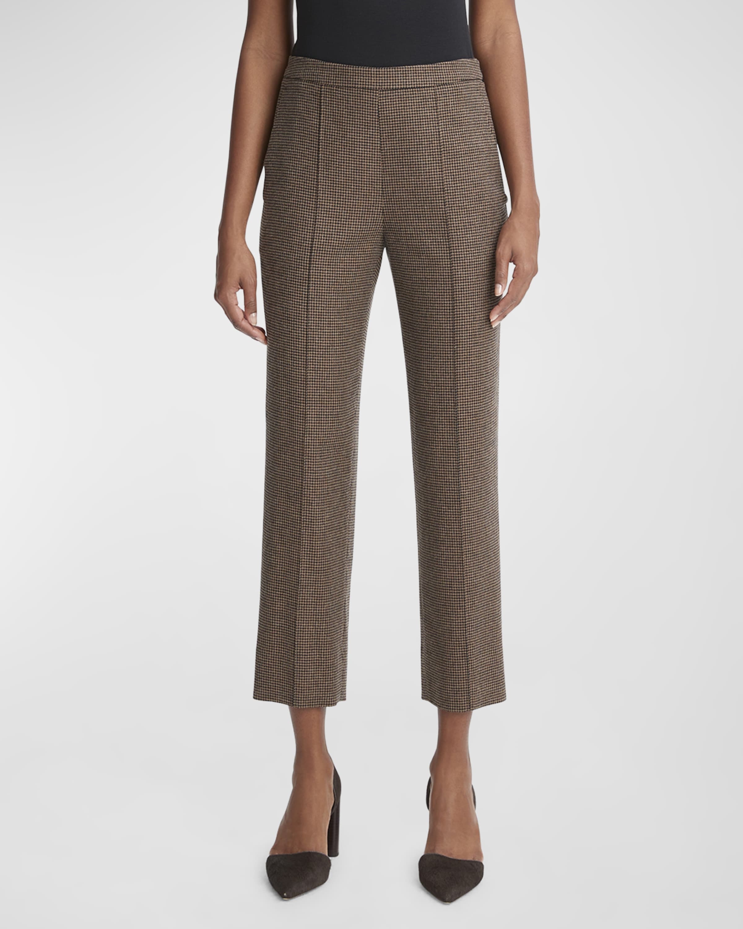 Brushed Wool Mid-Rise Straight-Leg Pull-On Pants - 2