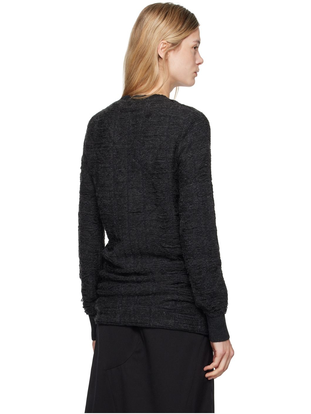 Gray Distressed Sweater - 3