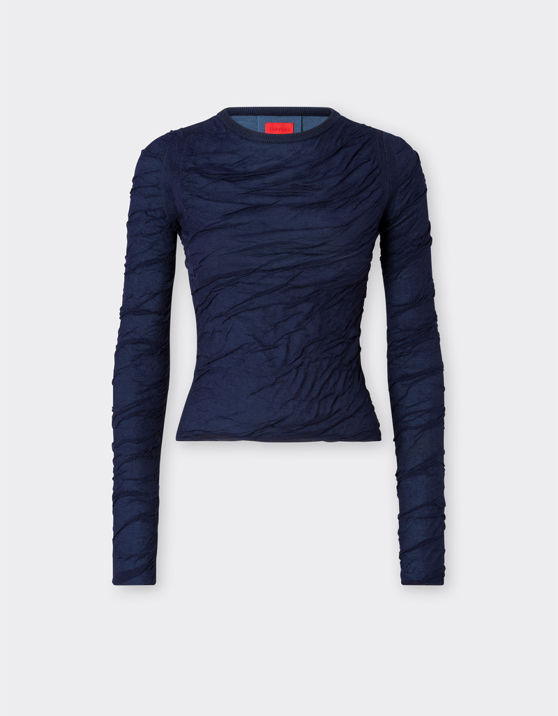 Slim fit wool and cotton jumper 1