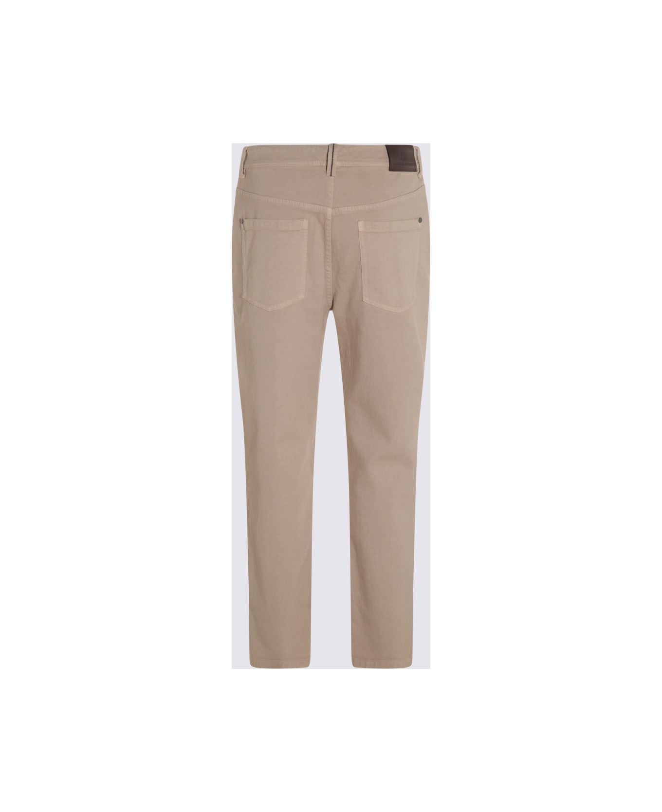 Beige Cotton Jeans - 2