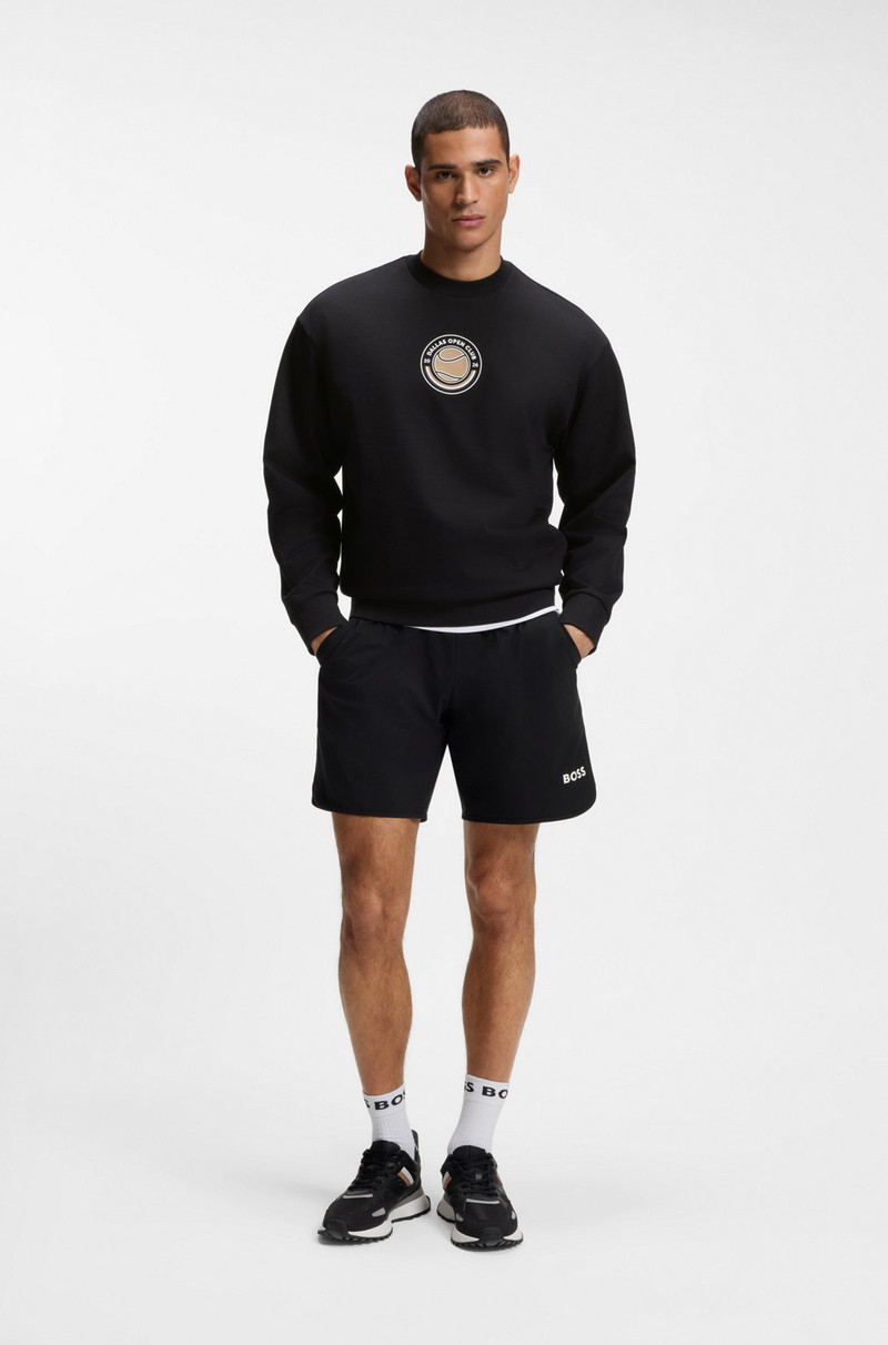 BOSS COTTON-TERRY SWEATSHIRT WITH TENNIS ARTWORK outlook