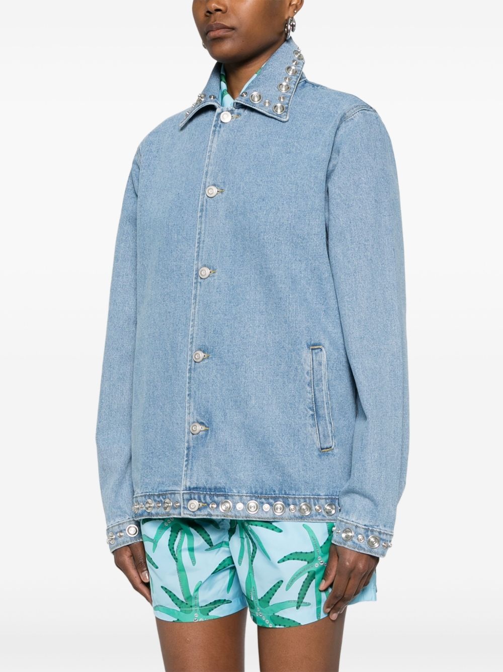 studded denim jacket - 3