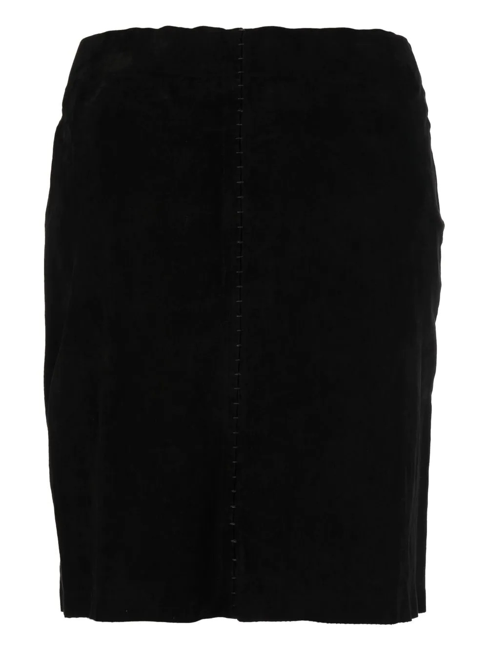 stitch-detail leather skirt - 2