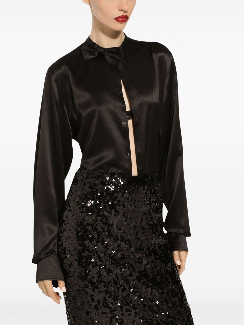 bow-detail long-sleeve shirt - 5