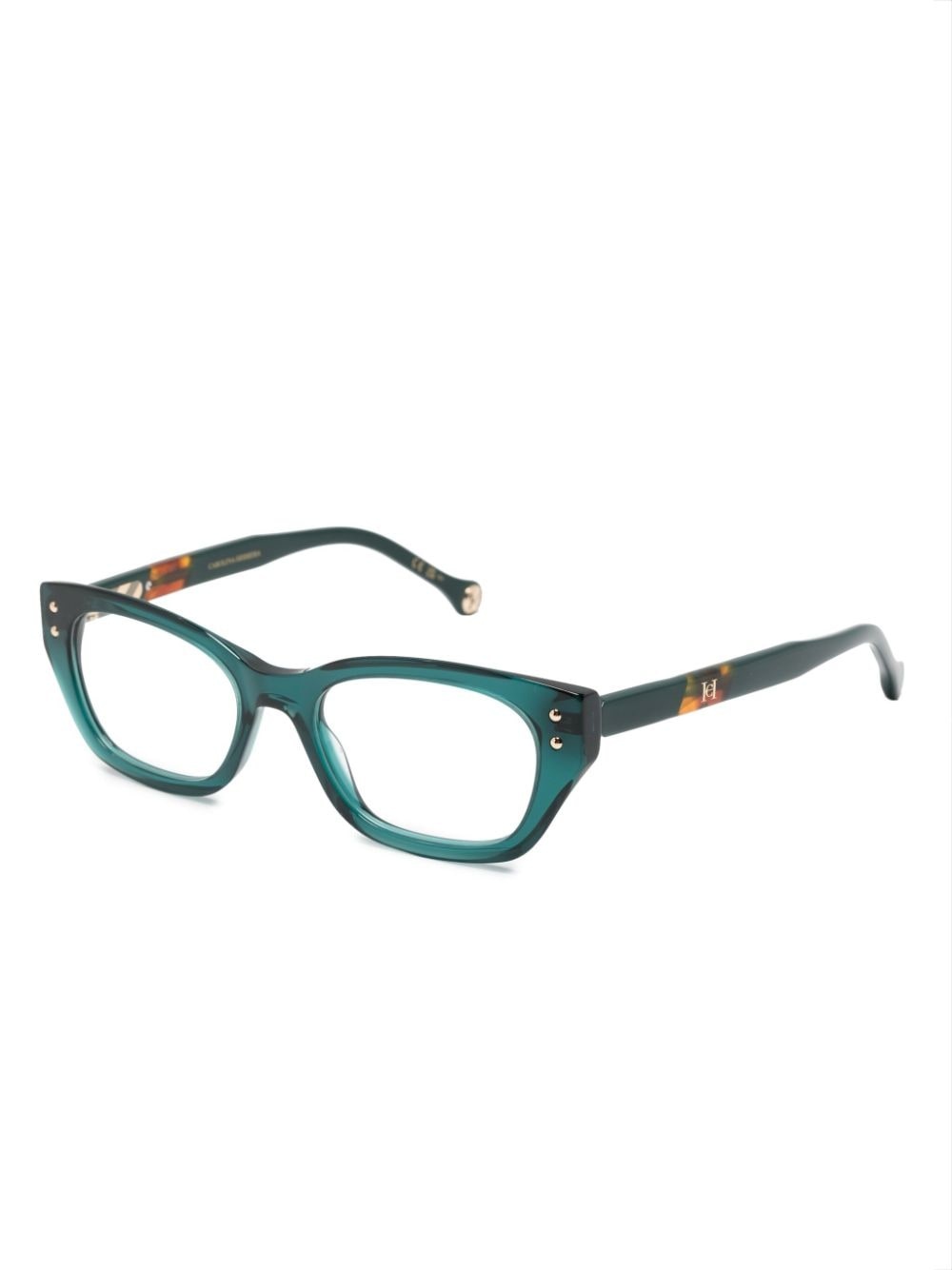 logo-plaque cat-eye frame glasses - 2