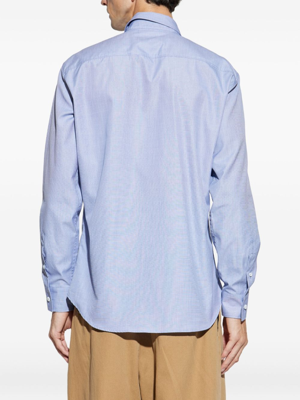 logo-embroidered cotton shirt - 4