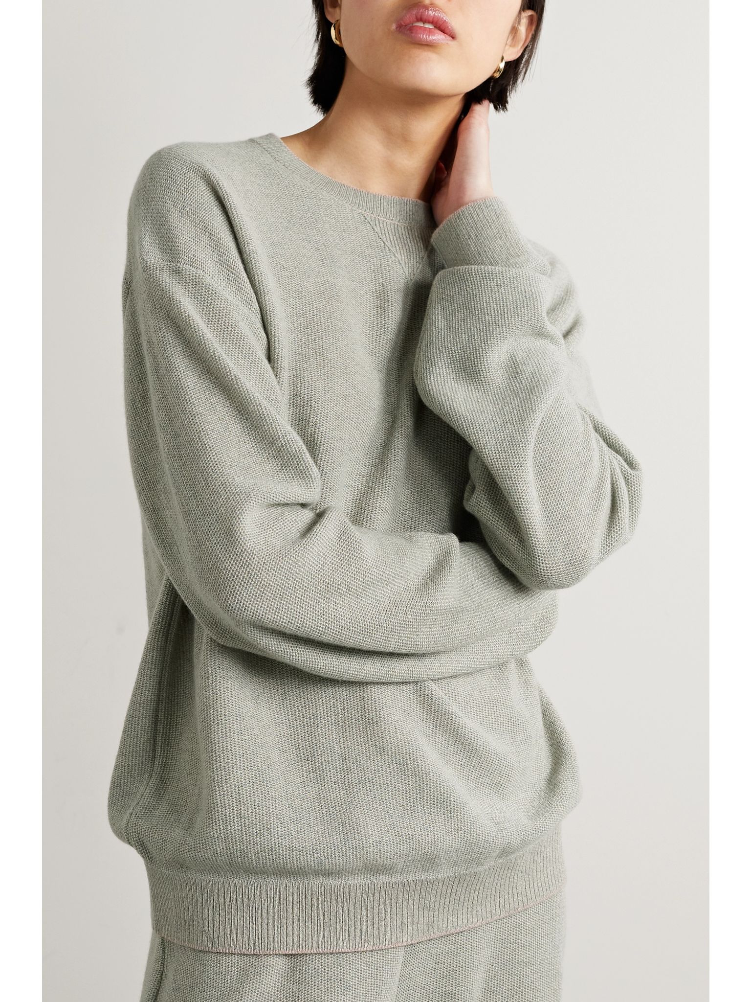 Cashmere sweater Gray green - 3