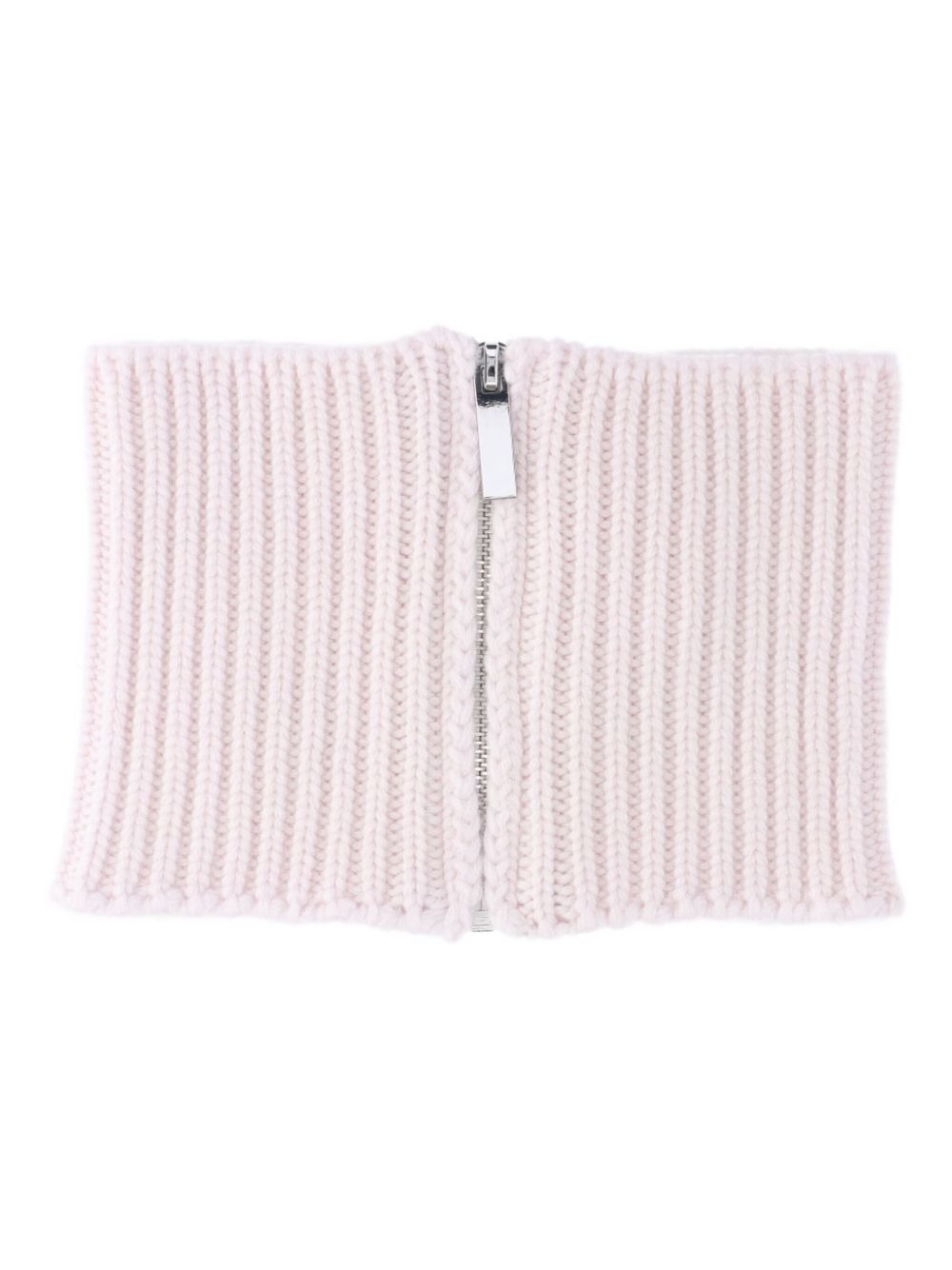 ribbed-knit zip-fastening neckwarmer scarf - 2
