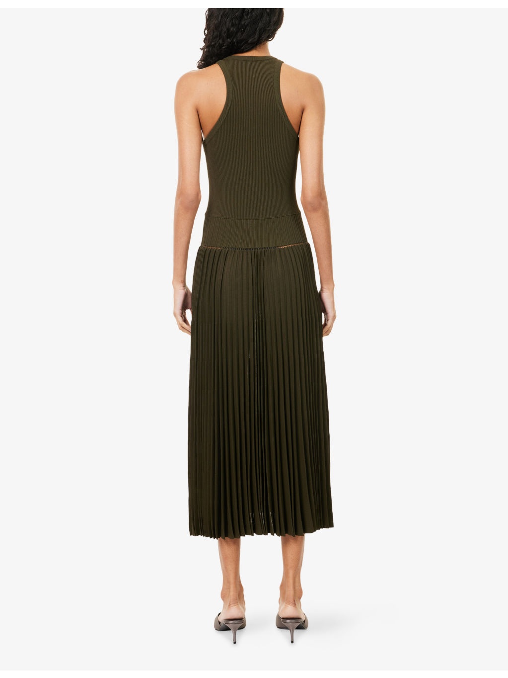 Regular-Fit Pleated Woven Midi Dress - 4