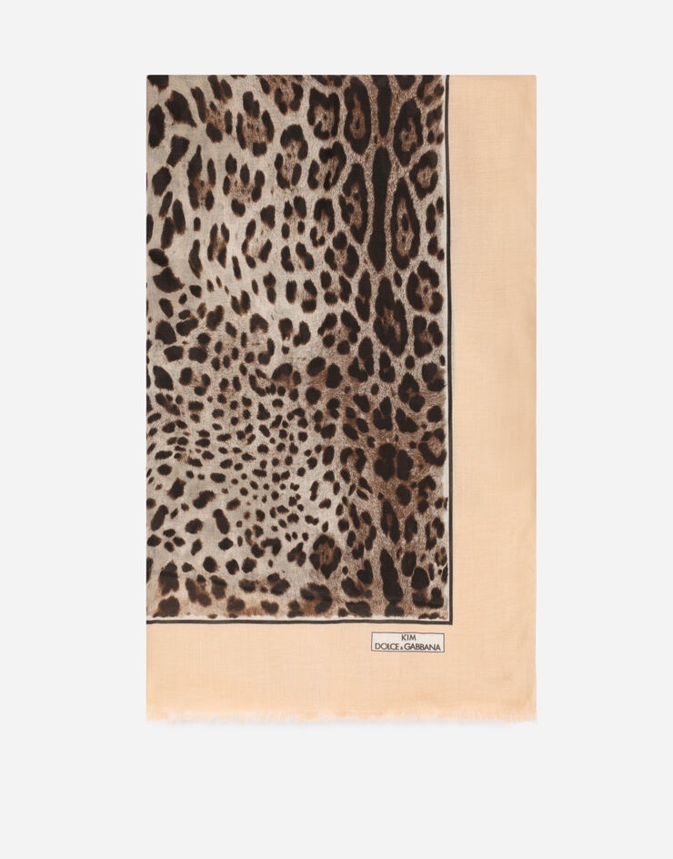 Leopard-print cashmere and modal scarf (135 x 200) - 1