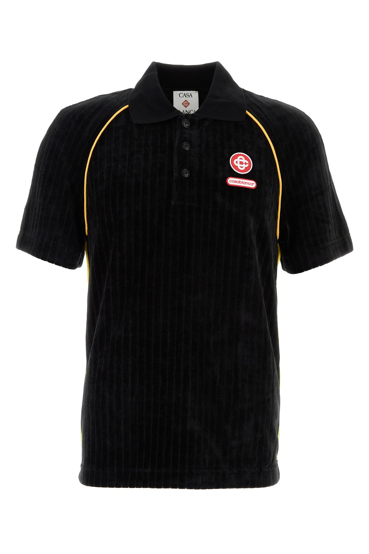 Black corduroy polo shirt - 1