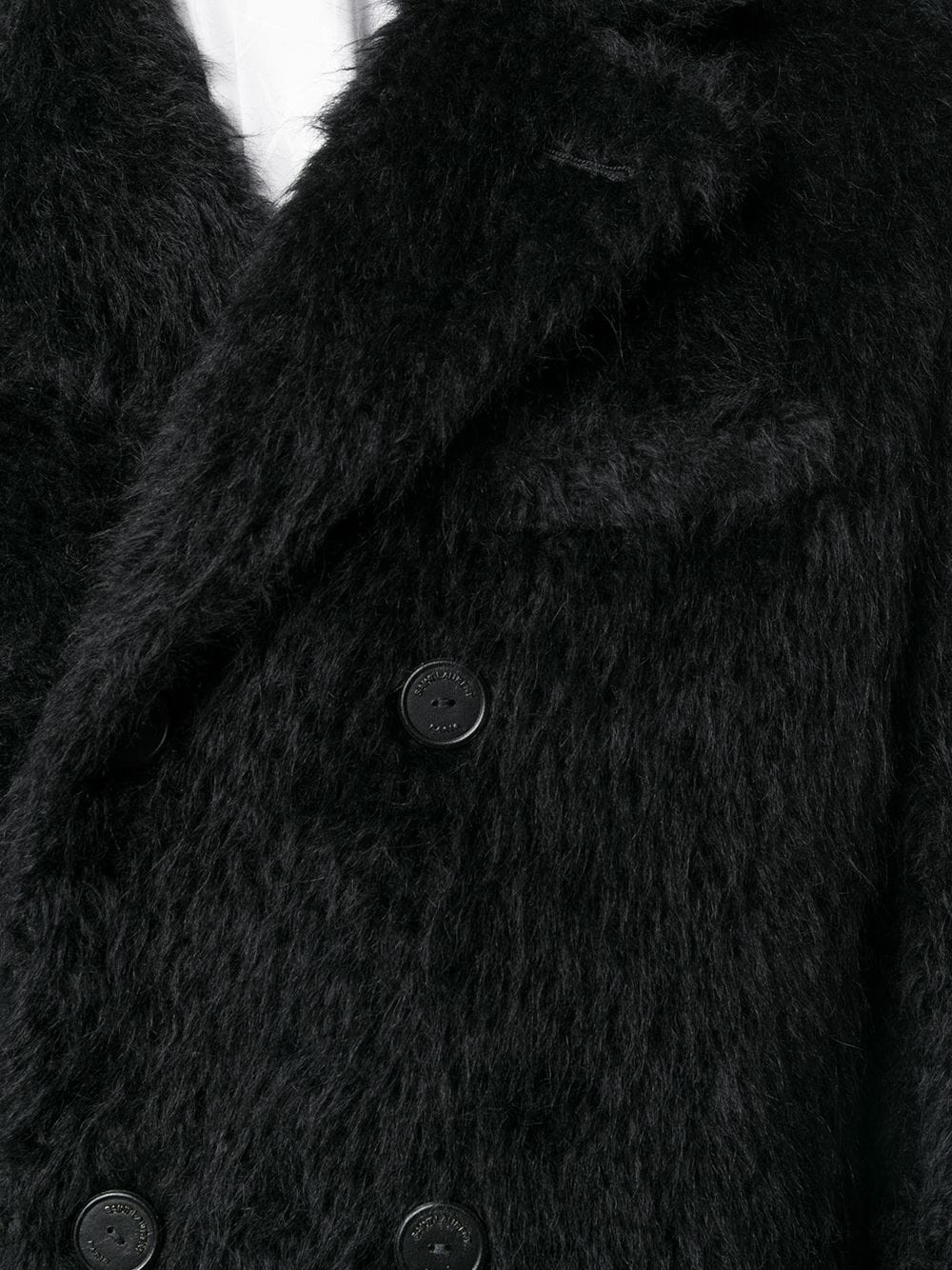 furry double-breasted coat  - 5