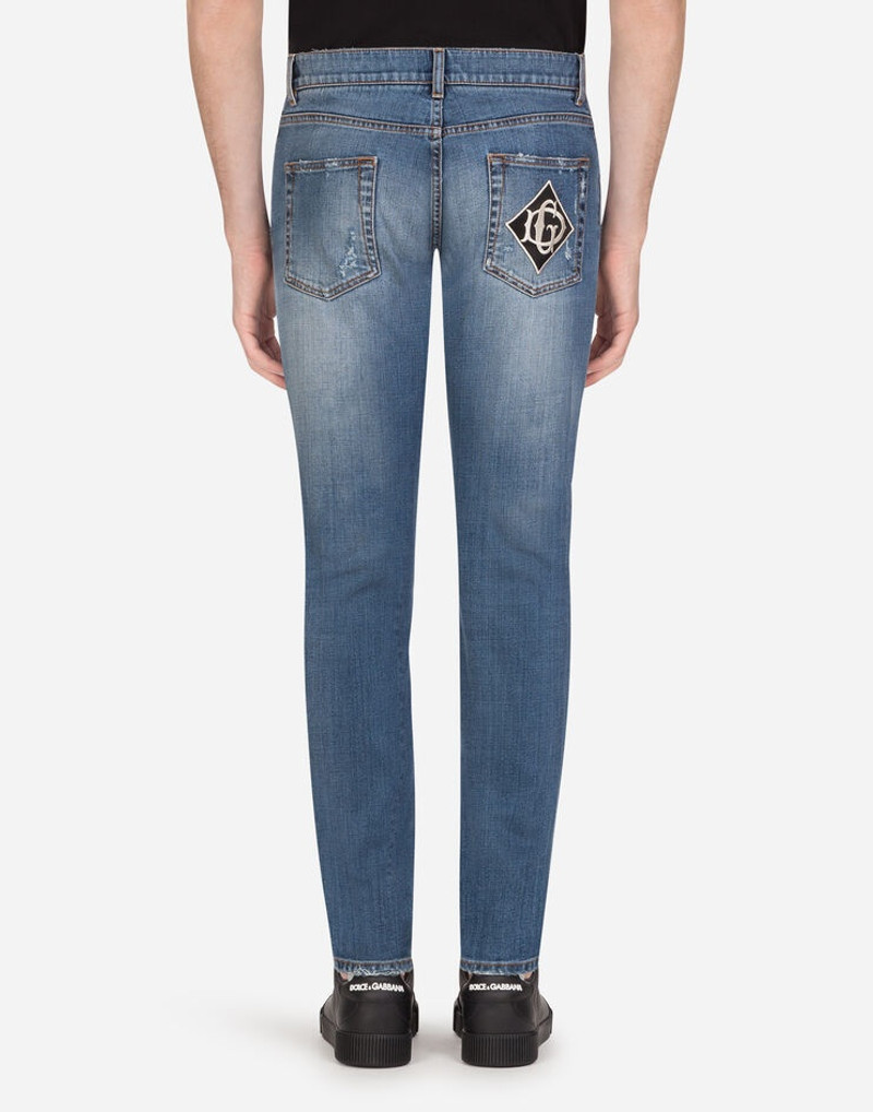 Dolce & Gabbana Slim-fit stretch jeans with patch outlook