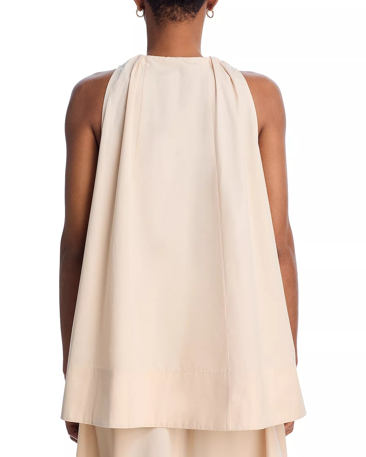 Gathered Cotton Poplin Tunic Top - 3