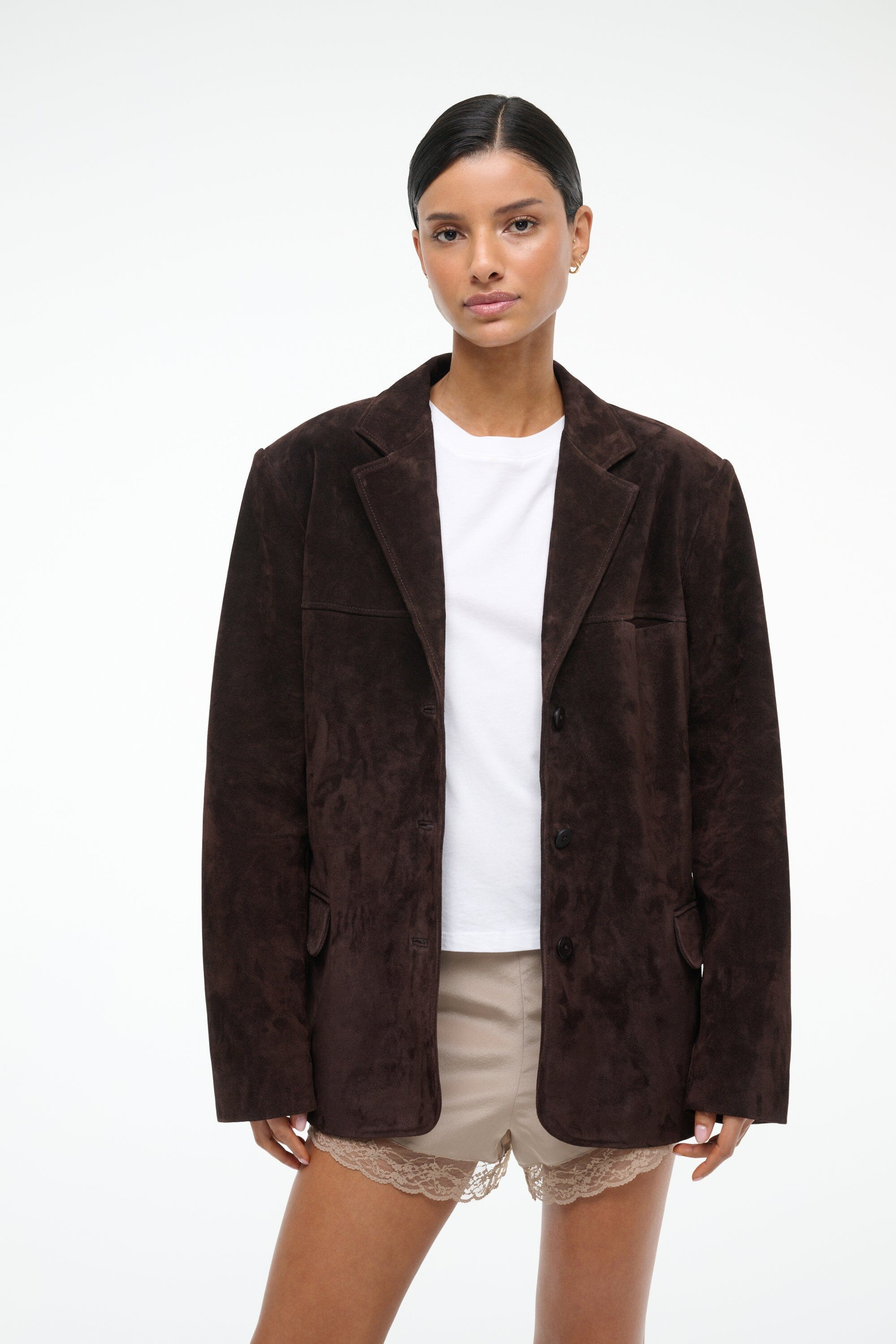 STAUD NATALIE SUEDE JACKET ESPRESSO - 2