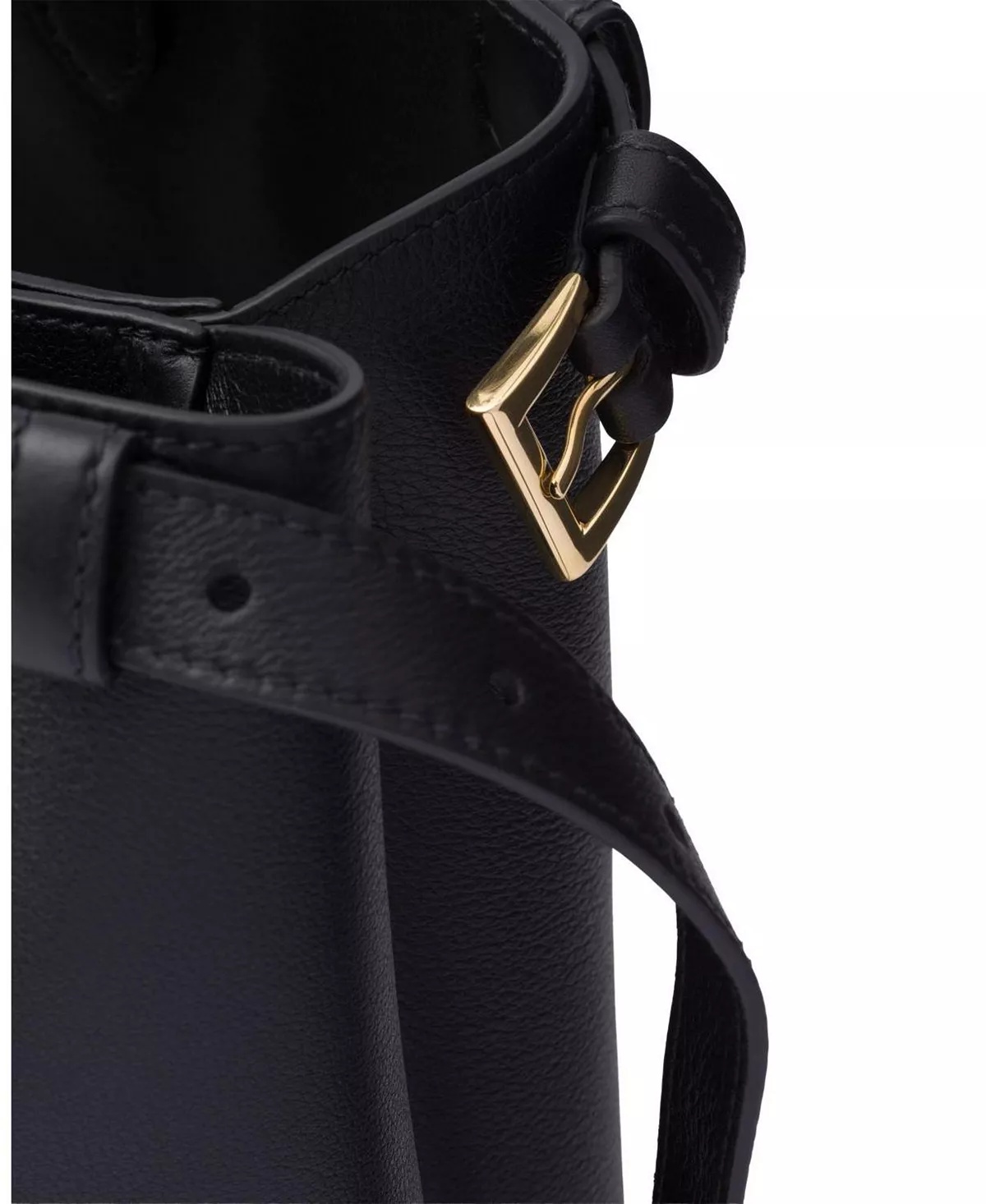 Buckle Medium Leather Handbag with Double Belt - 9