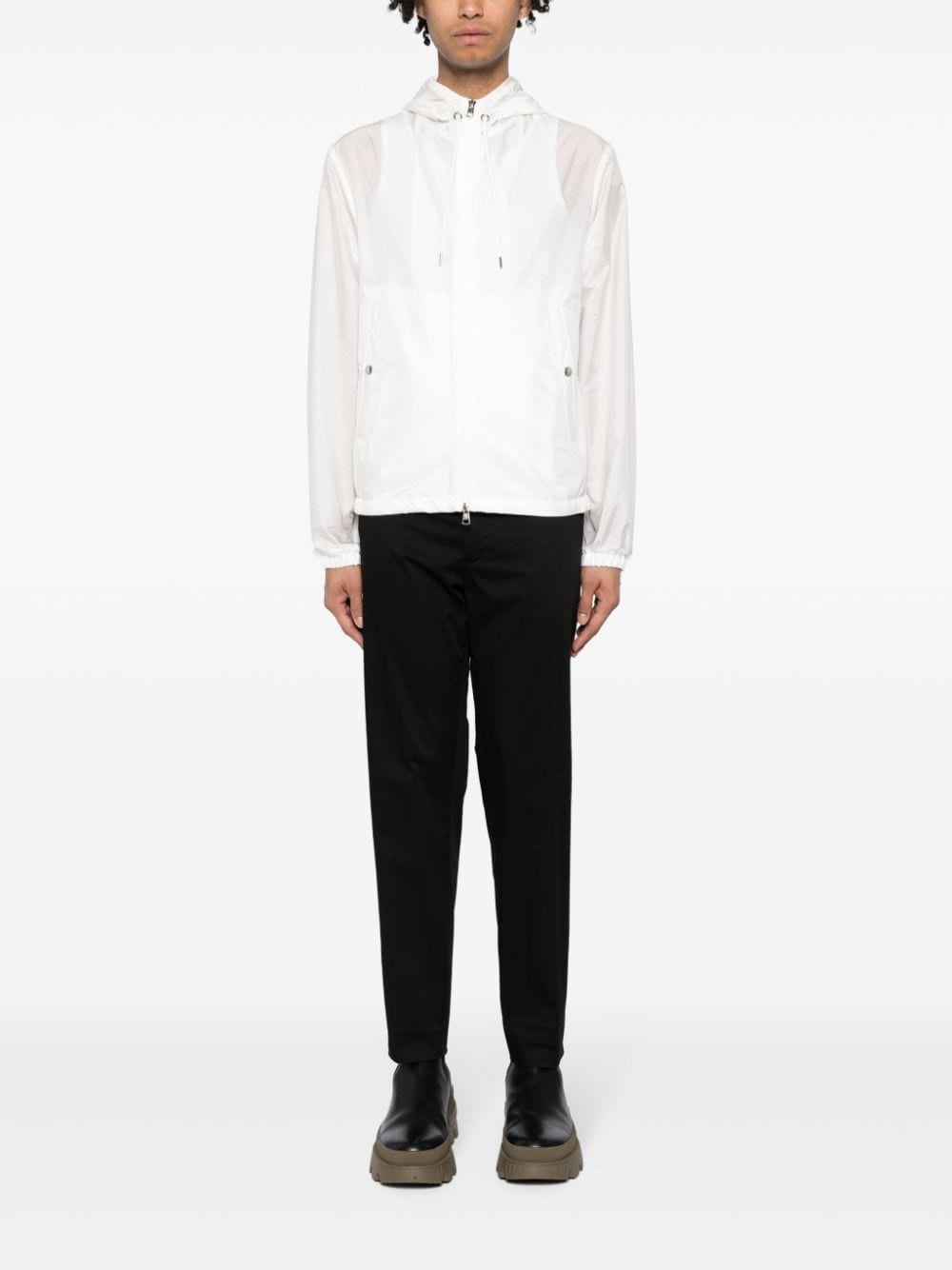 logo-appliquÃ© poplin trousers - 2