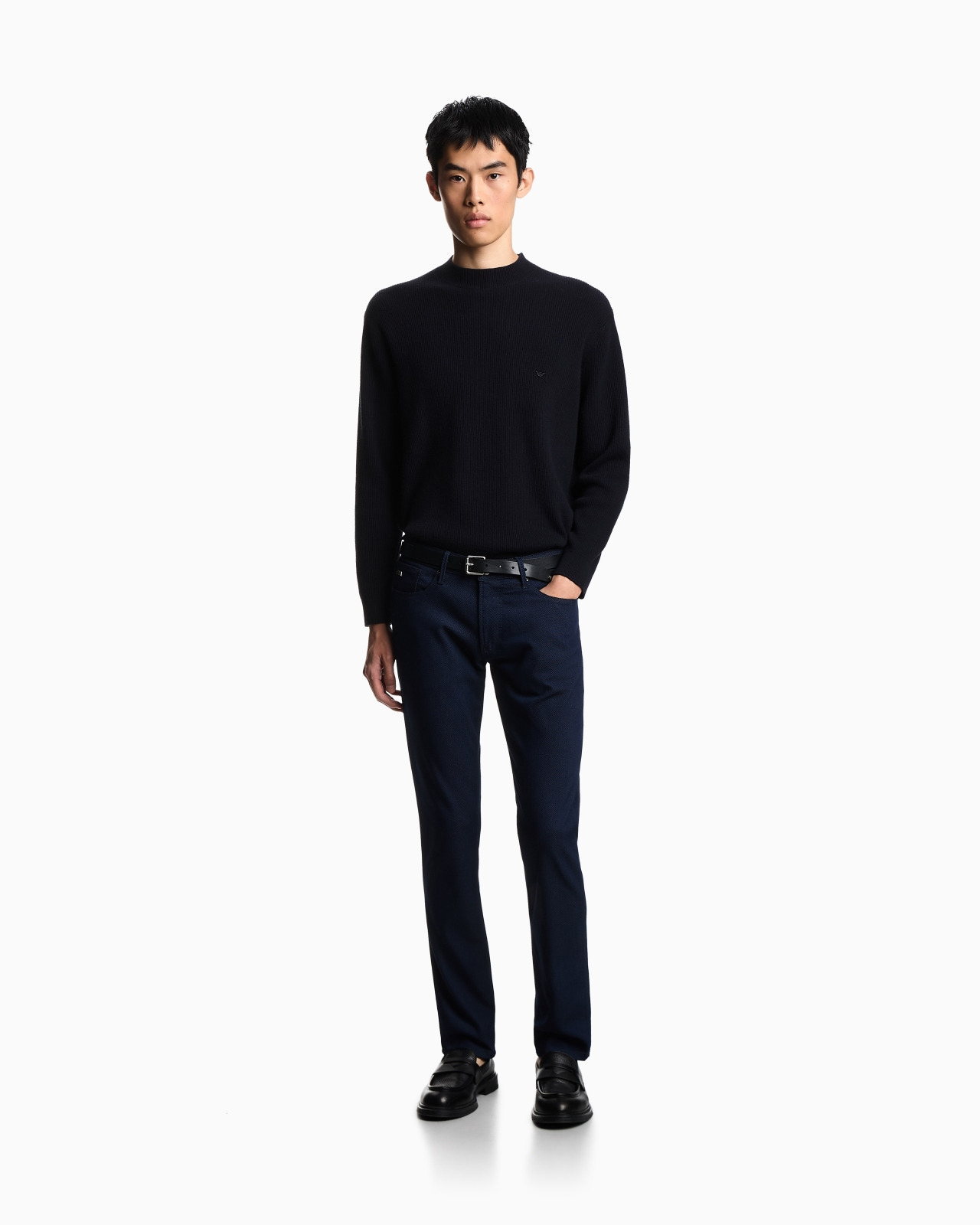 J06 SLIM-FIT, MICRO POLKA-DOT DENIM JEANS - 2
