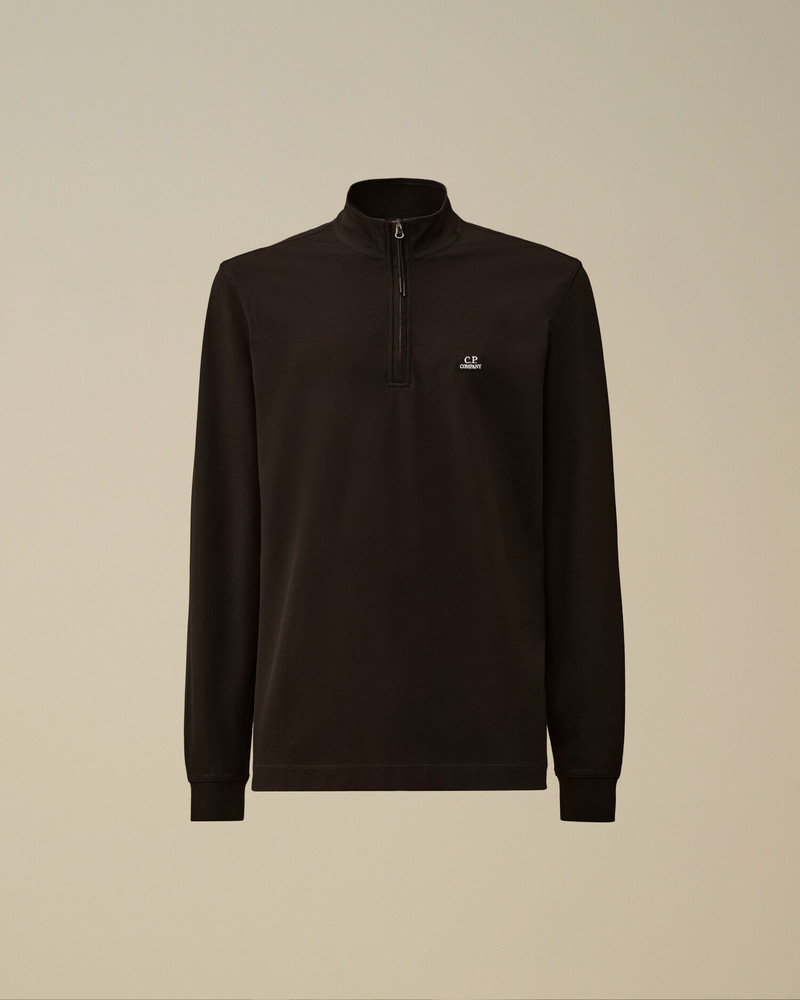 Stretch Piquet Half Zip Long Sleeve Polo 1