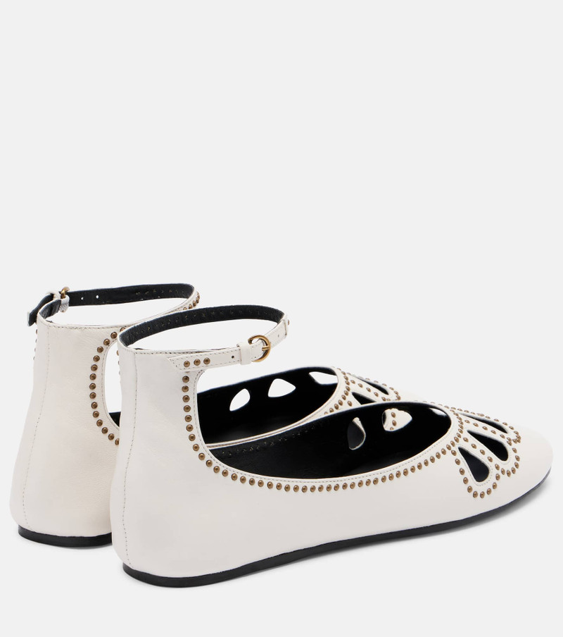 Isabel Marant Bloris studded cutout leather ballet flats outlook