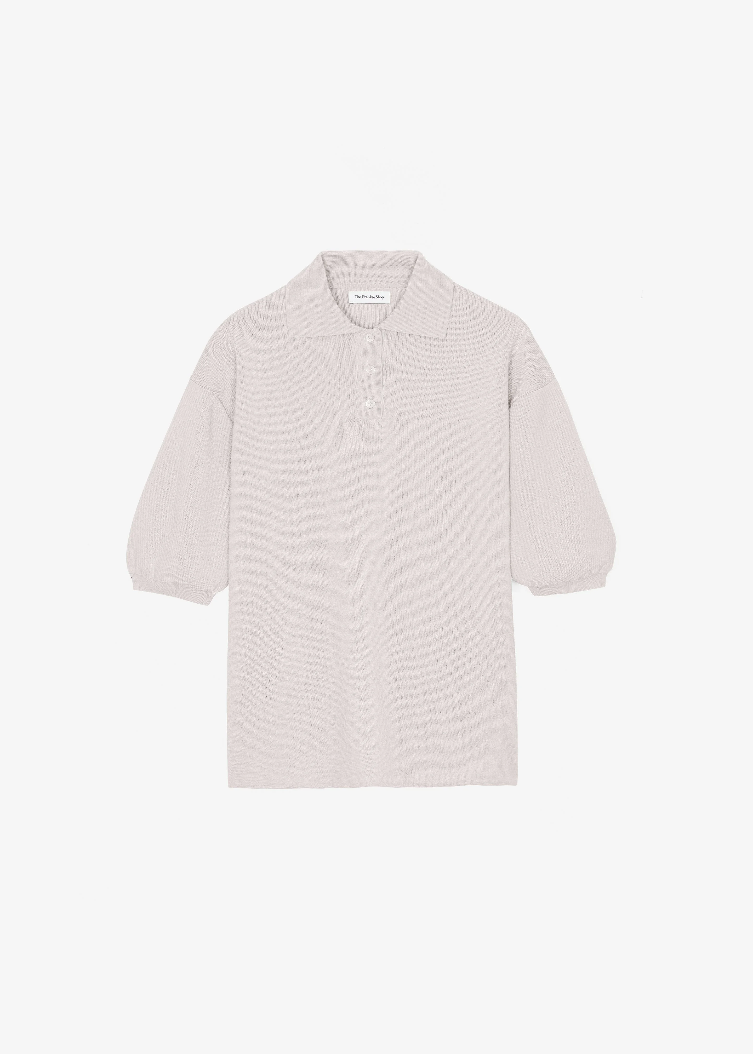 Nola Knit Polo Top - Slate Grey - 1