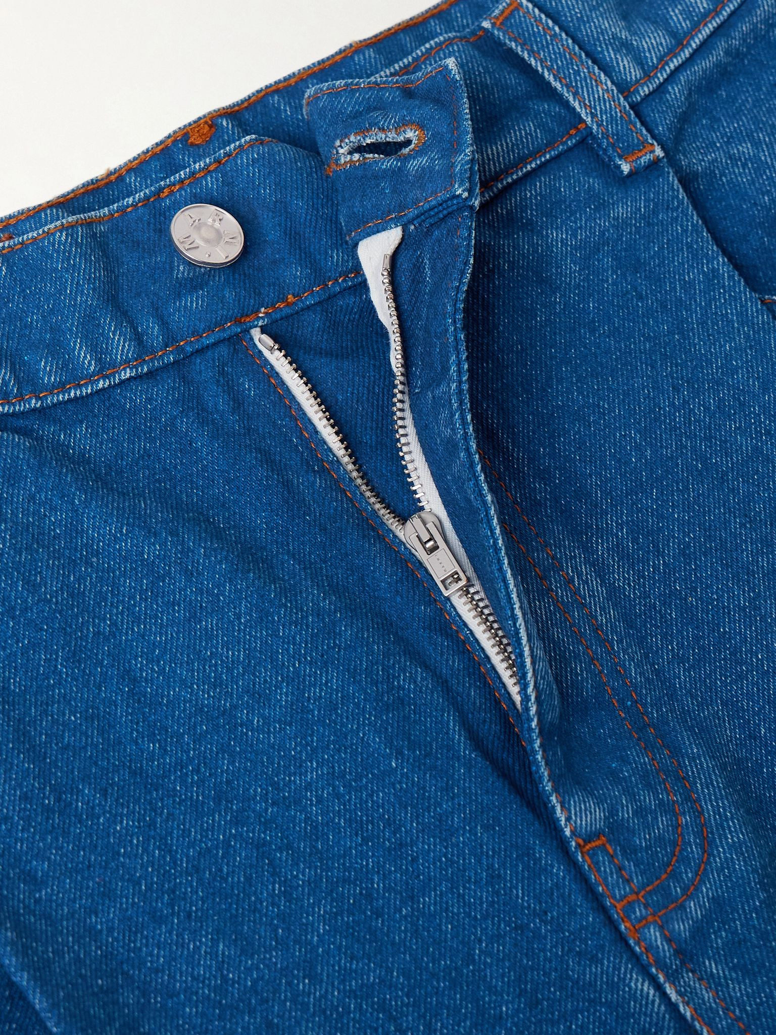 Pleated low-rise wide-leg jeans Royal blue - 5