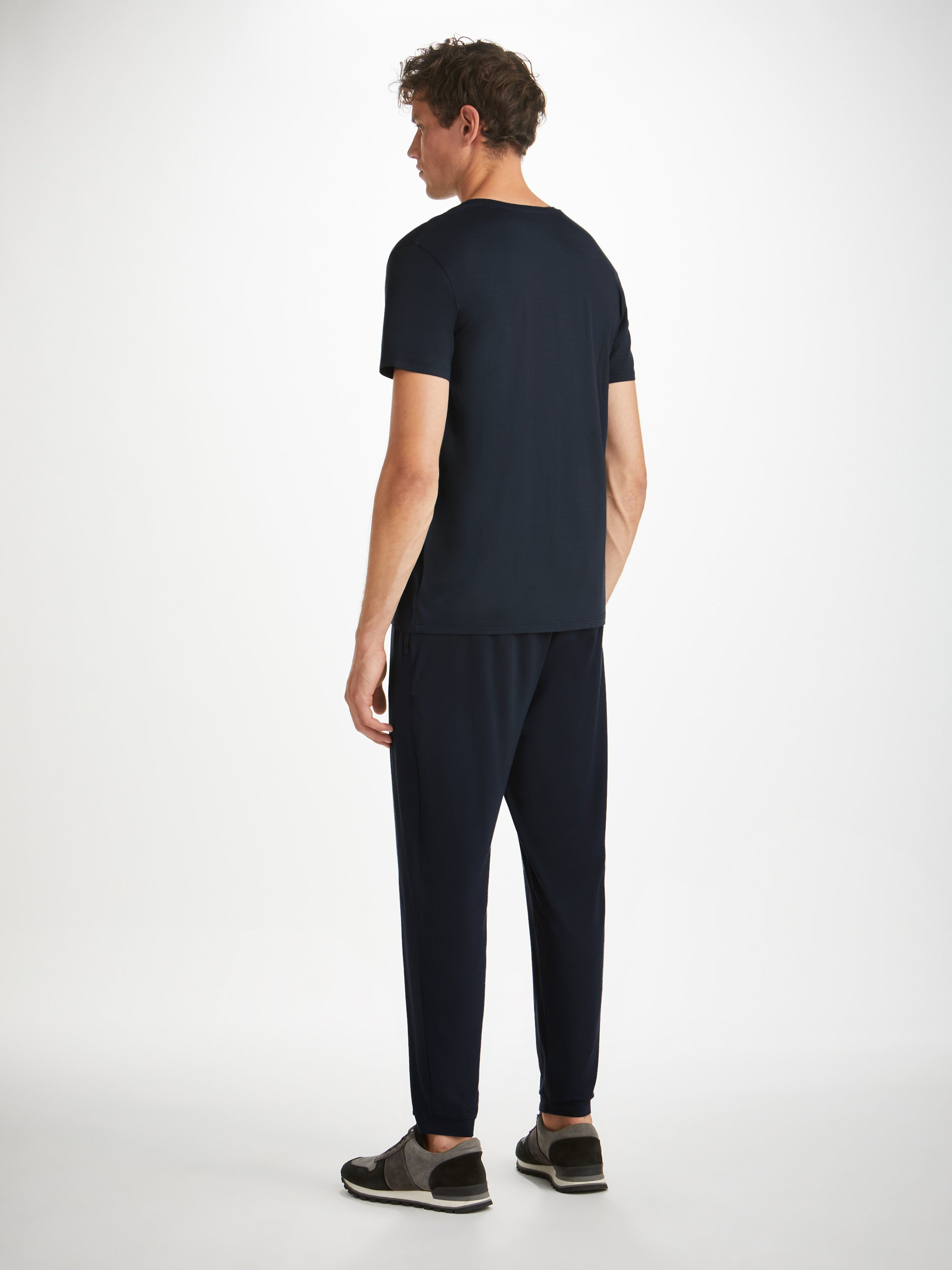 Men's V-Neck T-Shirt Basel Micro Modal Stretch Navy - 4