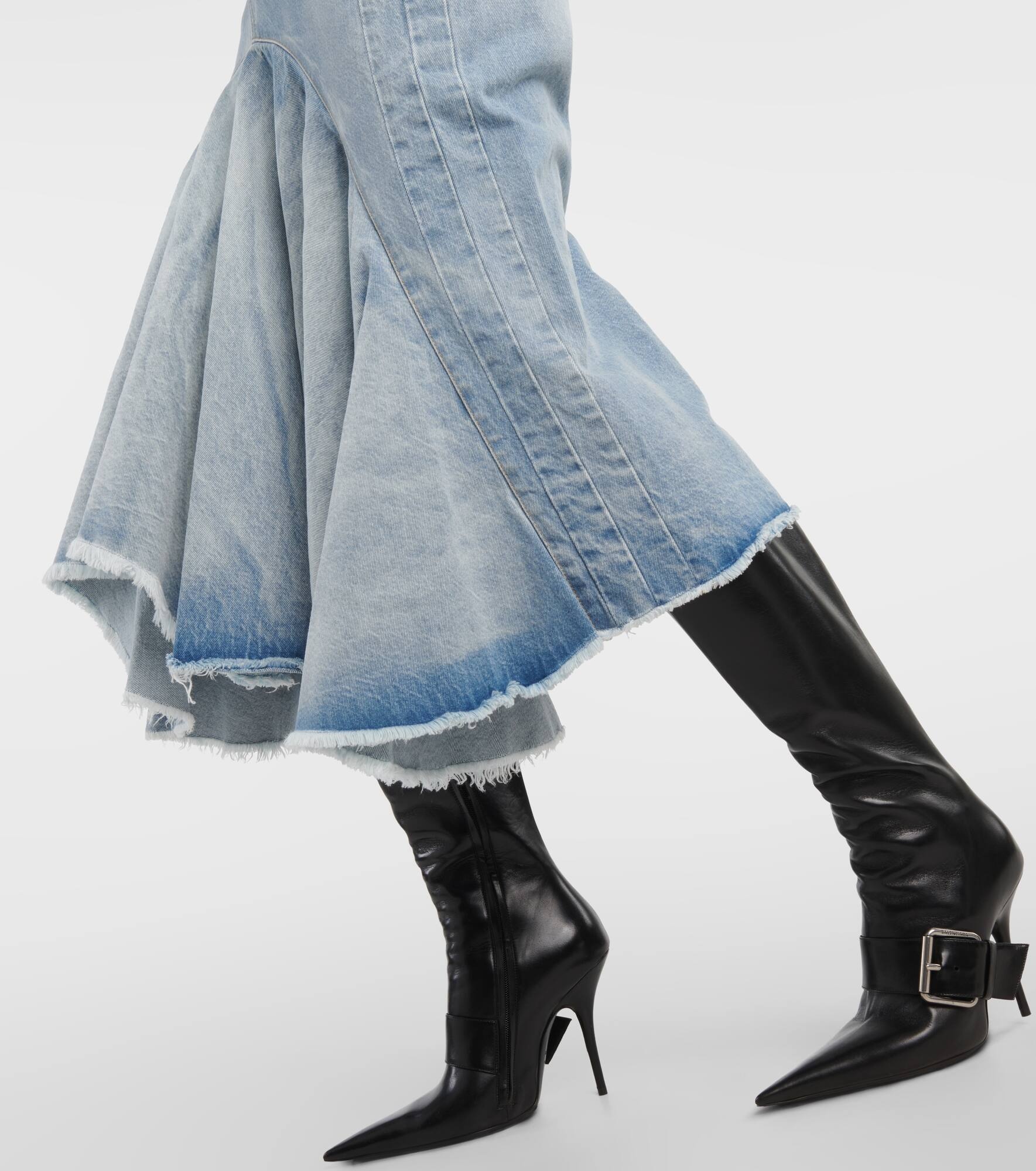 Denim midi skirt - 5
