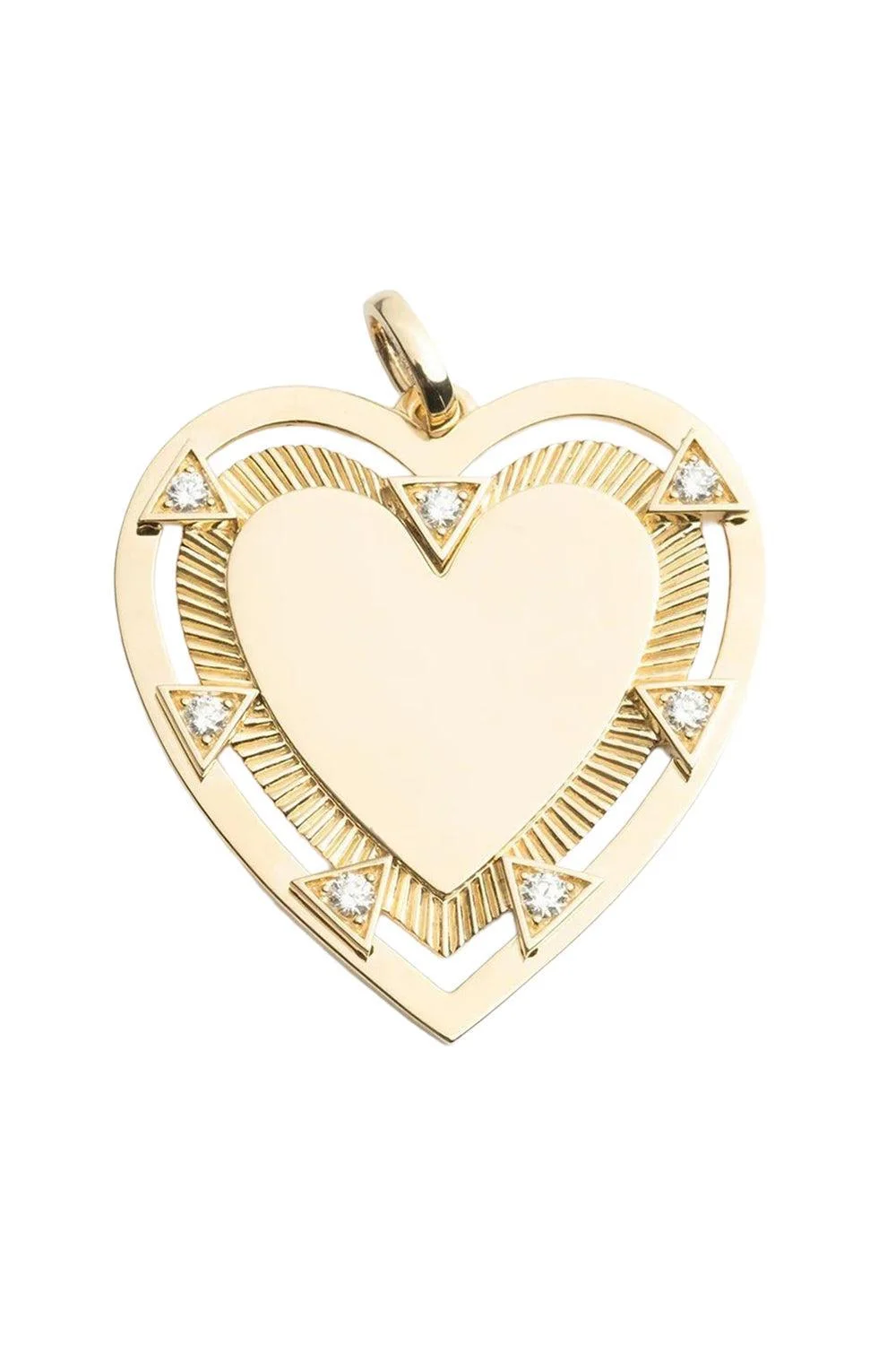 Oversize Engraved Heart Pendant - 1