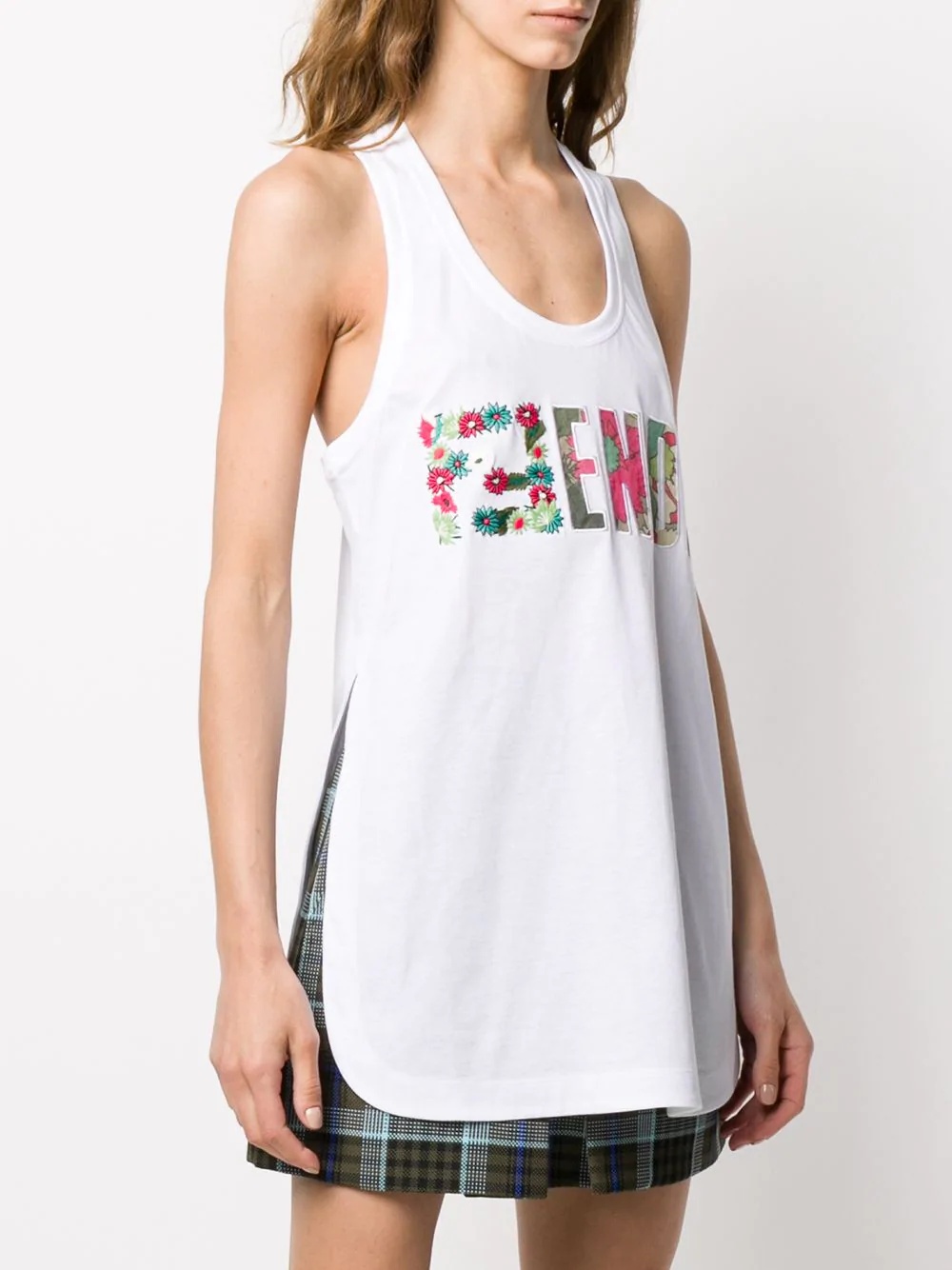 embroidered FF motif tank top - 3