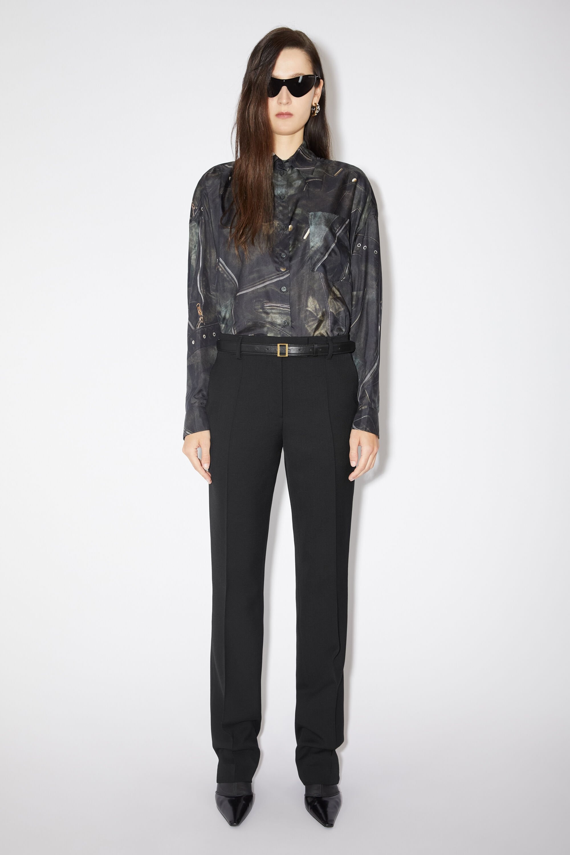 Narrow tailored trousers - Black - 2