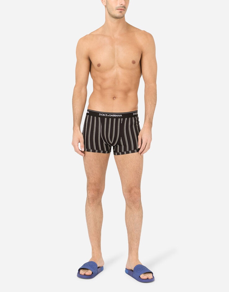 Two-way-stretch cotton boxers with striped print - 2